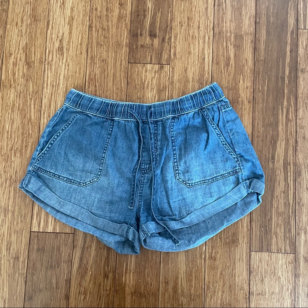 Volcom loose denim drawstring shorts